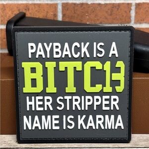 PVC Tactical Patch - Funny Meme Karma Patch - Gun Military Morale Patch